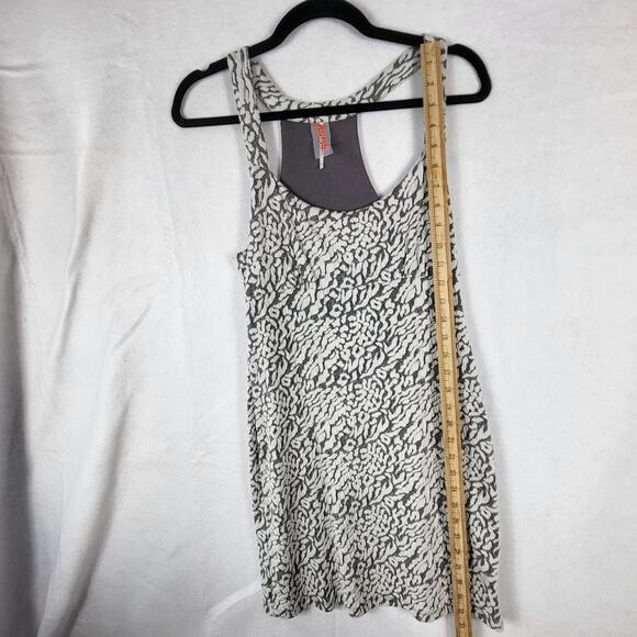 Free People Halter Scoop Sleeveless Grey White Retro VTG Style Shift Dress Sm/P - Picture 4 of 7